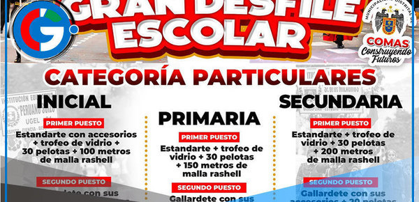 Más de 300 Colegios Participarán en el Desfile Cívico Escolar en Comas