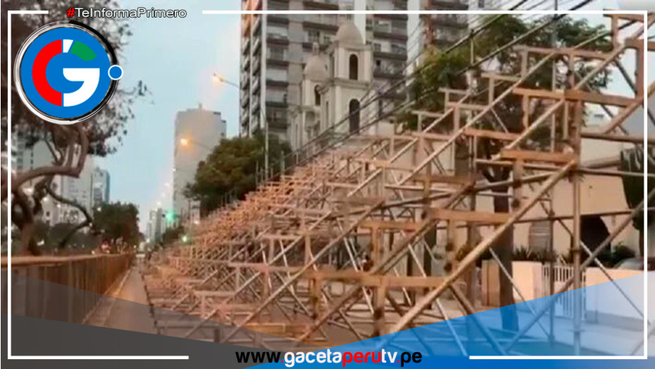 Comenzó instalación de graderías en Av. Brasil por Parada Militar