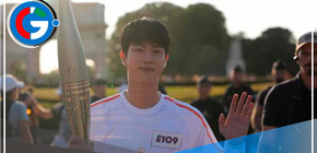 Jin de BTS articipa en el relevo de la antorcha olímpica de París 2024