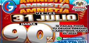 Comas lanza Amnistía Tributaria hasta el 31 de julio