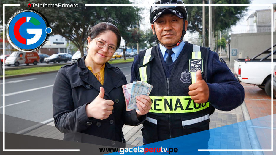 Sereno de San Isidro encontró y devolvió dinero a madre emprendedora