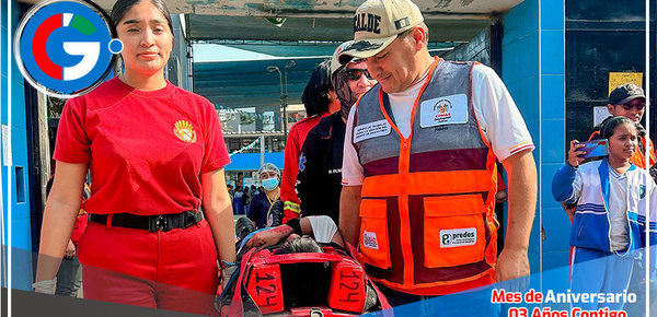 Alcalde de Comas lidera simulacro en el Colegio San Agustín con la colaboración de fuerzas de seguridad y rescate