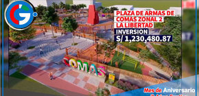 Reconstrucción de plaza de armas de Comas comenzará en octubre