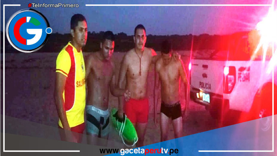 Tumbes: Policía de Salvataje rescata a venezolanos a punto de ahogarse