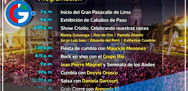 Lima: conoce las actividades que se desarrollarán el 17 y 18 de enero 