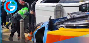 Camioneta policial y mototaxi protagonizan aparatoso accidente en la avenida Universitaria