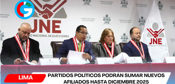 Partidos políticos podrán sumar nuevos afiliados hasta diciembre 2025
