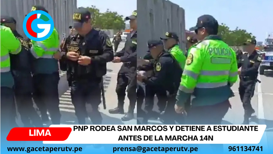 PNP rodea San Marcos y detiene a estudiante antes de la marcha 14N