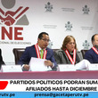 Partidos políticos podrán sumar nuevos afiliados hasta diciembre 2025