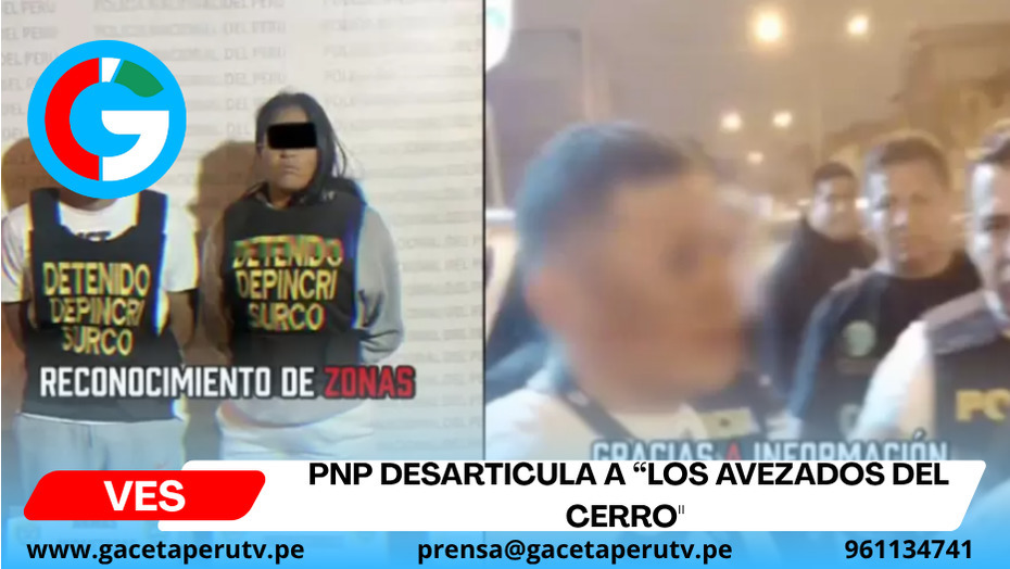 PNP desarticula a “Los Avezados del Cerro".