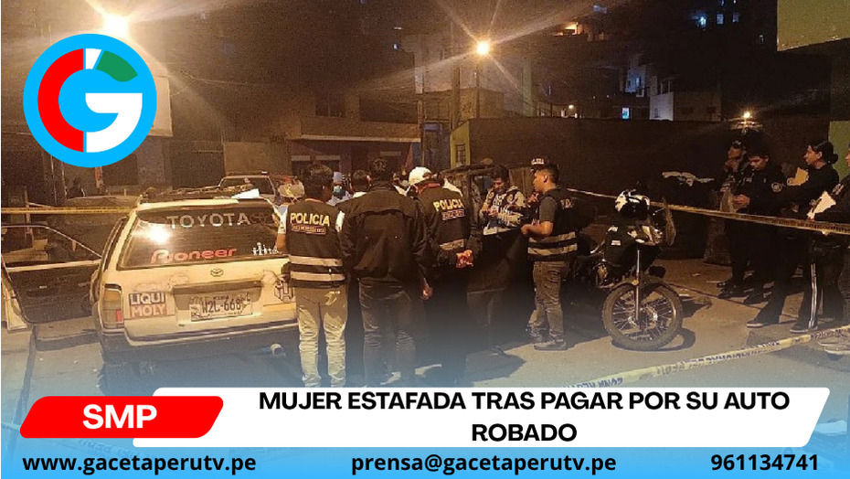 Mujer estafada tras pagar por su auto robado