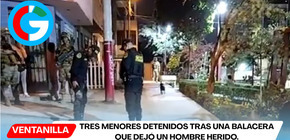 Tres menores detenidos tras una balacera que dejó un hombre herido.