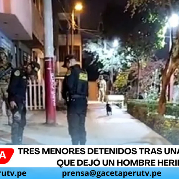 Tres menores detenidos tras una balacera que dejó un hombre herido.