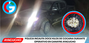 Policía incauta doce kilos de cocaína durante operativo en Canayre Ayacucho