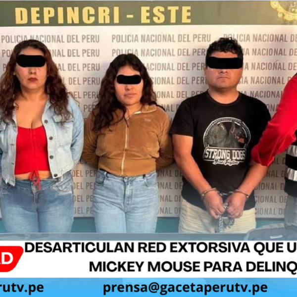 Desarticulan red extorsiva que usaba voz de Mickey Mouse para delinquir.