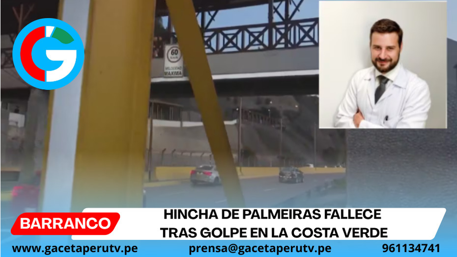Hincha de Palmeiras fallece tras golpe en la Costa Verde