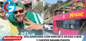 ATU sanciona con más de S/20.000 a bus y chofer inhabilitados