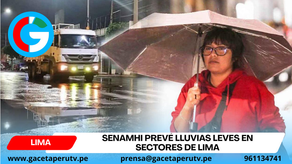 Senamhi prevé lluvias leves en sectores de Lima
