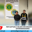 PNP captura a mujer con dinamita ligada a extorsionadores