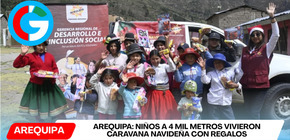 Arequipa: niños a 4 mil metros vivieron caravana navideña con regalos