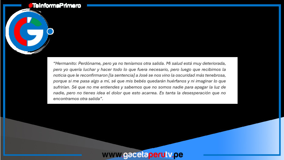 Crimen familiar en Los Olivos: la carta de la mamá que explica los motivos de horrendo asesinato y suicidio