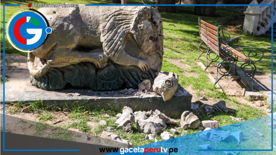 Vándalos destruyen esculturas del Parque Grau