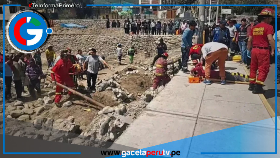 Tres obreros heridos por derrumbe de muro en Characato.