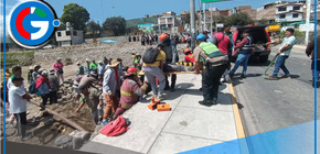 Derrumbe dejó tres obreros heridos 