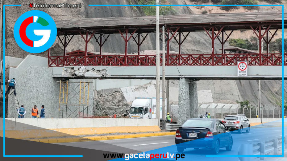Costa Verde cierra tramo nocturno para reparar puente peatonal Barranco