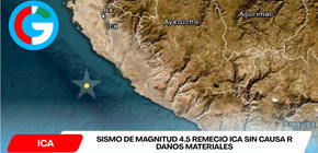 Sismo de magnitud 4.5 remeció Ica sin causa r daños materiales