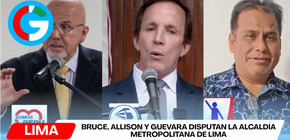 Bruce, Allison y Guevara disputan la Alcaldía Metropolitana de Lima
