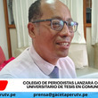 Colegio de Periodistas lanzará concurso universitario de tesis en comunicación