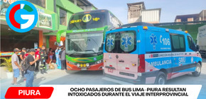 Ocho pasajeros de bus Lima–Piura resultan intoxicados durante el viaje interprovincial