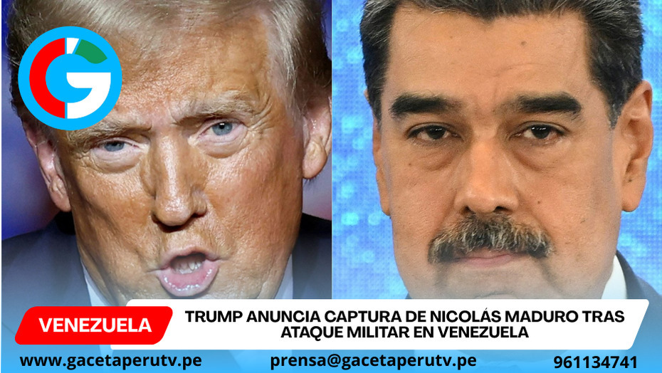 Trump anuncia captura de Nicolás Maduro tras ataque militar en Venezuela