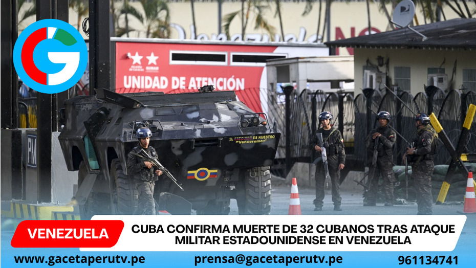 Cuba confirma muerte de 32 cubanos tras ataque militar estadounidense en Venezuela