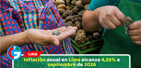 Inflación anual en Lima alcanza 4,55% a septiembre de 2026