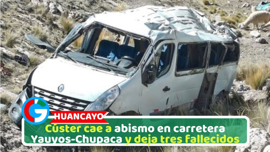 Cúster cae a abismo en carretera Yauyos-Chupaca y deja tres fallecidos