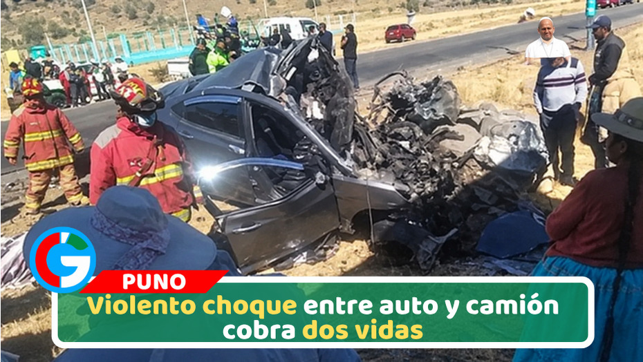 Violento choque entre auto y camión cobra dos vidas