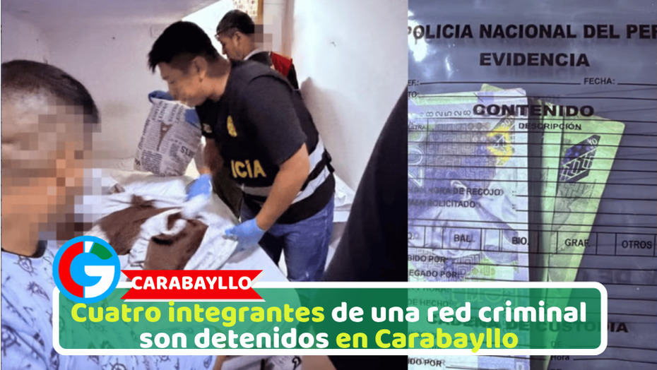 Cuatro integrantes de una red criminal son detenidos en Carabayllo