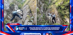 Policía rescata a turista ucraniano atrapado en la montaña Putucusi