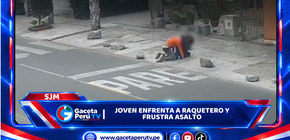 Joven enfrenta a raquetero y frustra asalto