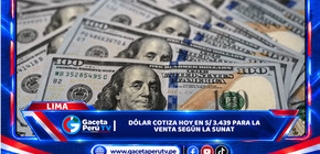 Dólar cotiza hoy en S/ 3.439 para la venta según la SUNAT