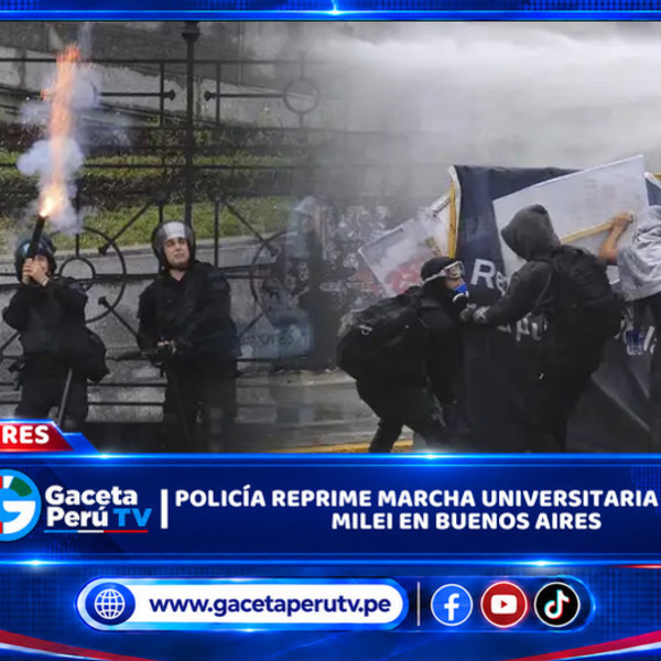 Policía reprime marcha universitaria contra Milei en Buenos Aires