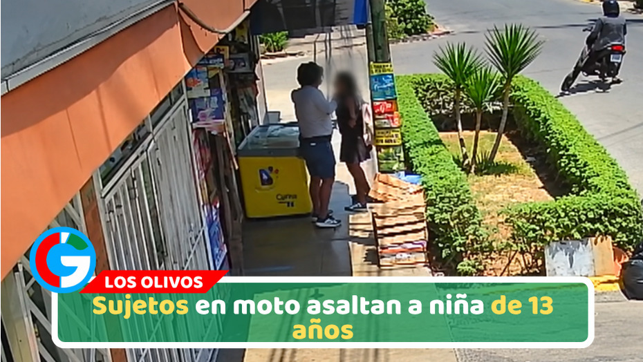 Sujetos en moto asaltan a niña de 13 años