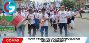 Candidato Henry Vilchez inicia campaña con masiva caminata en Comas