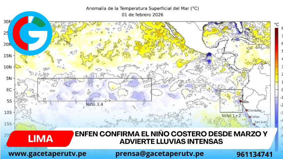 Enfen confirma El Niño costero desde marzo y advierte lluvias intensas