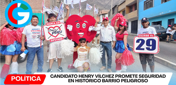 Candidato Henry Vílchez promete seguridad en histórico barrio peligroso de Belaunde