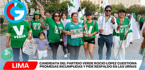 Candidata del Partido Verde Rocío López pide voto consciente y denuncia crisis social nacional