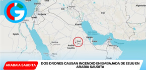 Drones impactan embajada de Estados Unidos en Riad provocando incendio