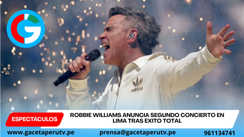 Robbie Williams anuncia segundo concierto en Lima tras éxito total Subtítulo: